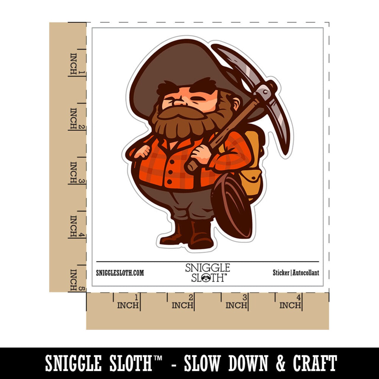 Water Bottle Sticker Set Miner Prospector 49er Gold Pan Backpack Cute Waterproof Vinyl Stickers Pack Decal, Skateboard, Laptop, Car, Window, Bumper - 5 Pack